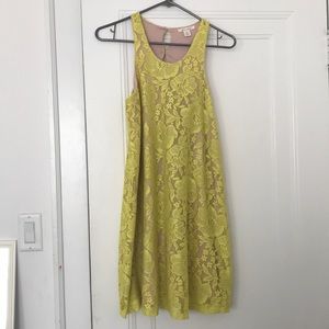 Yellow lace swing dress